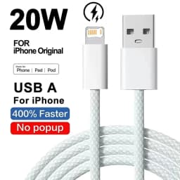20 واط مضفر شحن سريع كابل يو اس بي آيفون X XR XS 6 6S 7 8 Plus 11 12 Mini 13 14 Pro Max شحن سريع كابلات الهاتف 1 متر 2 متر