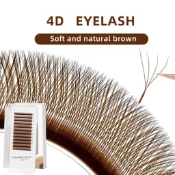 رموش AGUUD Brown W على شكل رموش 4D 5D ثلاثية الأبعاد رموش البرسيم الجنية مسبقة الصنع مراوح بلوم ملحقات رموش ناعمة بنية YY على شكل رموش