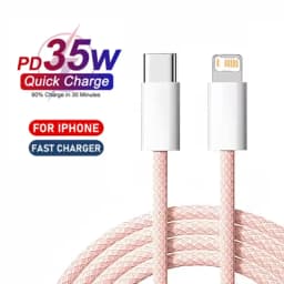 1 متر 2mPD مضفر 35 واط كابل شحن سريع آيفون 13 14 برو ماكس 11 12 ميني X XR XS ماكس 7 8 زائد شحن سريع USB-C كابلات البيانات