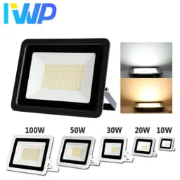 LED كشاف ضوء 10 واط 20 واط 30 واط 50 واط 100 واط 220 فولت IP68 مقاوم للماء أضواء خارجية حديقة مصباح الشارع العارض مصباح الجدار LED عاكس