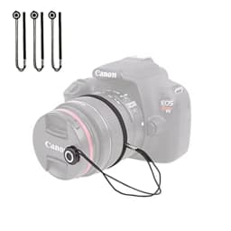مقود غطاء عدسة الكاميرا 1/3/6 مع سلسلة مرنة، متوافق مع كاميرات الفيديو العالمية DSLR SLR Evil بدون مرآة (x3)
