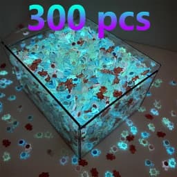 300 قطعة من تماثيل السلاحف الصغيرة الملونة المضيئة في الظلام - لعبة سلحفاة صغيرة مضيئة، ديكور مكتبي لطيف