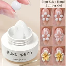جل نحت الأظافر BORN PRETTY 15 مل 5D غير لاصق باليد، جل بناء الأظافر DIY لتشكيل الأشكال الهندسية والزهور والفيونكات.