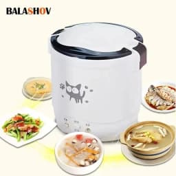 وعاء طبخ الأرز الكهربائي الصغير المحمول متعدد الطباخ المواقد الأرز المنزلية 12 فولت 24 فولت 220 فولت وعاء آلة الطبخ المقالي لسيارة شاحنة المنزل
