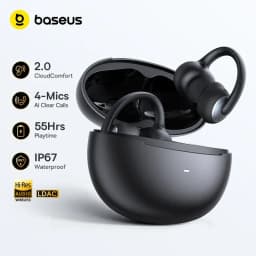سماعات أذن لاسلكية Baseus Bowie MC2 مفتوحة الأذن بتقنية بلوتوث 6.0، مريحة للارتداء أثناء الرياضة، مع 4 ميكروفونات، مكالمات واضحة بتقنية الذكاء الاصطناعي، وتعزيز الصوت الجهير.