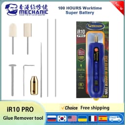 قلم إزالة الغراء الكهربائي MECHANIC IR10 PRO 6 في 1 قابل للتعديل بثلاثة مستويات لتنظيف وتلميع شاشات LCD للهواتف المحمولة