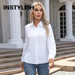 بلوزة نسائية أنيقة بأزرار من الشيفون، قميص كاجوال للربيع والصيف بأكمام طويلة وياقة مقلوبة، قمصان رسمية للعمل