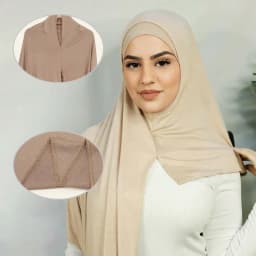 حجاب فوري للمسلمات من قماش المودال والقطن الجيرسيه، حجاب رمضاني ناعم للنساء، وشاح سادة فاخر من الجيرسيه، غطاء رأس سهل الارتداء