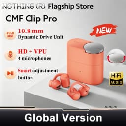 سماعات الأذن المفتوحة CMF By Nothing Clip Pro مع تحكم ذكي عبر المقبض، بلوتوث 5.4 عالي الدقة LDAC، وزن خفيف 6.5 جرام، مقاومة للماء IP54، تصميم مفتوح قابل للتعليق.