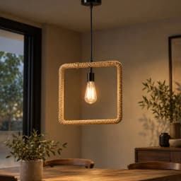 ثريا ريفي مربعة بتصميم حبال 34 × 34 سم