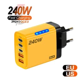 5 منافذ USB C PD شاحن شحن سريع 3.0 نوع C USB شواحن الهاتف محول شحن سريع آيفون 16 15 سامسونج شاومي هواوي