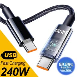 كابل شحن مزدوج 240 وات من النوع C USB C إلى النوع C شحن سريع من النايلون المضفر سلك بيانات من النوع C لأجهزة الكمبيوتر المحمول Samsung Huawei Mi