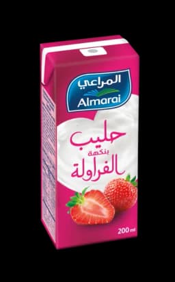 حليب بنكهة الفراولة