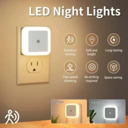 1/6 قطعة LED اللاسلكية ضوء الليل مصباح لجهاز الاستشعار الاتحاد الأوروبي/المملكة المتحدة أضواء ليلية فتحة أكبر للأطفال غرفة نوم إضاءة ديكورية