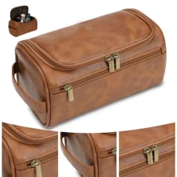 حقيبة أدوات الزينة الجلدية للرجال والنساء Dopp Kit للرجال حقيبة أدوات الزينة المعلقة حقيبة أدوات الزينة للسفر للسفر حقيبة مستحضرات التجميل الكبيرة لـ T
