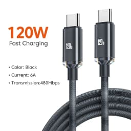 120 واط PD نوع C كابل 0.25 متر/1 متر/1.5 متر/2 متر شحن سريع الحبل USB C كابل بيانات الهاتف شحن سريع آيفون 17 شاومي سامسونج هواوي