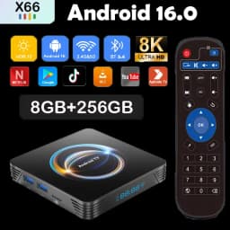 Android 16 Smart TV Box X66 8GB + 256GB Rockchip RK3528 Google Assistant 8K Video Bluetooth5.4 مشغل الوسائط سريع جدًا فك التشفير