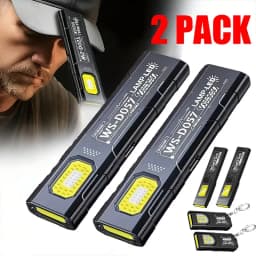 مصباح يدوي LED قوي قابل لإعادة الشحن عبر USB، كشاف محمول صغير، فانوس جيب، إضاءة طوارئ للتخييم والعمل في الهواء الطلق مع مغناطيس