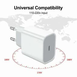 آيفون PD 20 واط USB شاحن الهاتف شاحن سريع آيفون باد سامسونج OnePlus جدار محول الشحن السريع نوع C كابل الاتحاد الأوروبي/الولايات المتحدة التوصيل