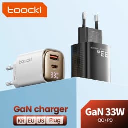 Toocki 33 واط GaN USB C شاحن شاشة ديجيتال شحن سريع نوع C شاحن آيفون 15 14 13 12 سامسونج غالاكسي S23 S22 Xiaomi