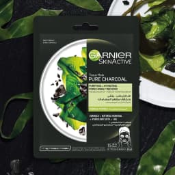 ماسك غارنيه بالفحم ورقي مرطب ومغذي ومضيق للمسام - Garnier