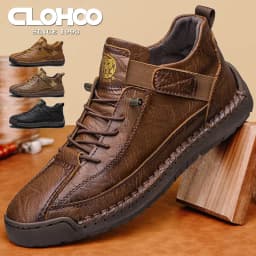 CLOHOO اليدوية الرجال عالية الجودة أحذية رياضية كاجوال تنفس ملابس خارجية مع خيارات حجم ممتد أحذية الكاحل الكلاسيكية