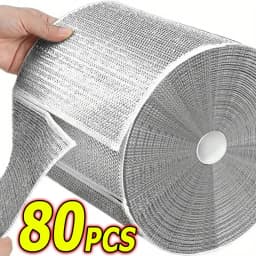 80/1 قطعة قماش التنظيف السحري سميكة على الوجهين أسلاك الفولاذ المعدنية الخرق المطبخ طبق وعاء غسل الملابس منشفة أدوات نظيفة