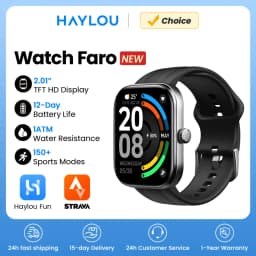 ساعة ذكية HAYLOU Faro مع ميزة الاتصال الصوتي، شاشة HD مقاس 2.01 بوصة، مراقبة صحية على مدار 24 ساعة، أكثر من 150 وضعًا رياضيًا، ساعة ذكية بتقنية البلوتوث للرجال والنساء