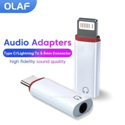 محول أولاف لايتنينج إلى جاك 3.5 ملم AUX لأجهزة آيفون 14 و13 و12، محول USB-C، موصل سماعات الرأس، مقسم الصوت، إكسسوارات الهاتف
