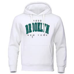 1898 بروكلين نيويورك مطبوعة رجالي هودي الإبداع Crewneck الملابس موضة كبيرة الحجم البلوز موضة Crewneck هوديي الذكور