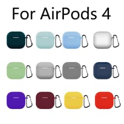 غطاء سيليكون لسماعات الرأس اللاسلكية AirPods 4 الجيل الرابع 5 2026 2024، غطاء لـ AirPods 5 Air Pods 4، غطاء ناعم من مادة TPU مع خطاف