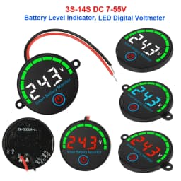 مؤشر مستوى البطارية 3S-14S بجهد 7-55 فولت تيار مستمر، شاشة LED رقمية لعرض الفولتية، لوحة عرض سعة بطارية الليثيوم العالمية، جهاز اختبار الجهد