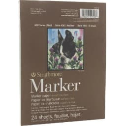 ستراثمور ماركر 400 دفتر رسم، وزن ثقيل، ورق معتم، 190 gsm، ابيض، بوصة 8 X 6، 24 ورقةY