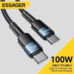 Essager 100 واط USB نوع C إلى USB C كابل USB-C PD شحن سريع شاحن سلك الحبل لماك بوك سامسونج Xiaomi Type-C كابل يو اس بي سي 3M