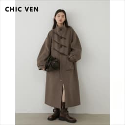 معطف نسائي طويل من الصوف من CHIC VEN، بتصميم فضفاض وياقة واقفة وأزرار من قرن البقر، مناسب للمكتب، لفصلي الخريف والشتاء 2026