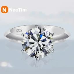 NeeTim 0.5-5ct مويسانيتي خاتم للنساء 925 فضة مع الذهب الأبيض مطلي مختبر الماس المشاركة الزفاف الفرقة مجوهرات
