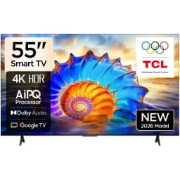 تي سي ال 55 بوصة تلفزيون ذكي، دقة 4 كيه ليد، 60 Hz، اسود، في 6 دي