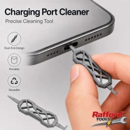 منظف منافذ الشحن المحمول من رافورد، أداة إزالة الغبار للهواتف بمنفذين USB-C ومنفذ USB-A وUSB-B وUSB-C