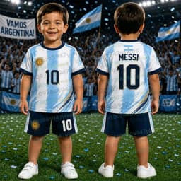 طقم قميص وشورت كرة قدم ميسي 10 خاص 2026 للنساء والرجال، قميص وشورت هاراجوكو للأرجنتين، طقم صيفي من قطعتين للأطفال