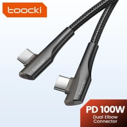 سلك بيانات كوع مزدوج 90 درجة من النوع C من toki PD 60W USB سلك بيانات كوع مزدوج لهاتف iPhone 15 شاومي S23 Realme 5A سلك شحن سريع