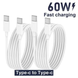 كابل شحن سريع من نوع USB C إلى Type C لهواتف شاومي وهواوي وسامسونج وآيفون سلسلة 17 و16 و15 بقدرة 60 واط، آمن وفعال.