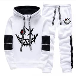 المبيعات الساخنة رجل رياضية مطبوعة قطعة واحدة بلوزات Sweatpants عارضة هوديي السراويل في الهواء الطلق ملابس رجالي مضحك الشارع الشهير