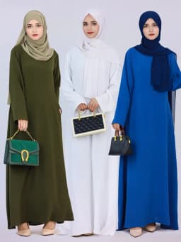 عباية رمضان أحادية اللون للنساء ، رمضان ، العيد ، قفطان ، دبي ، تركيا ، الإسلام ، مسلم ، فستان متواضع ، ملابس صلاة ، رداء كباية