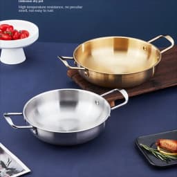 أواني طهي من الفولاذ المقاوم للصدأ قدر أواني جافة مع مقبض الطبخ المنزلي Paella عموم المأكولات البحرية وعاء الأرز نزهة أطباق للوجبات الخفيفة