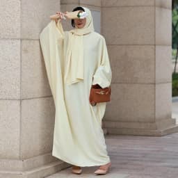 ملابس إسلامية فستان رمضان عبايات إسلامية مع حجاب 2 صور جلباب نسائي كم طويل فساتين ماكسي متواضعة قفطان فضفاض
