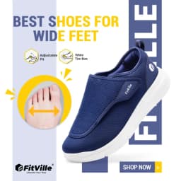 FitVille أحذية رجالية واسعة للغاية لمرضى السكري لكبار السن جراحة العظام قدم منتفخة قابل للتعديل حذاء مشي المسنين لتخفيف آلام القدم