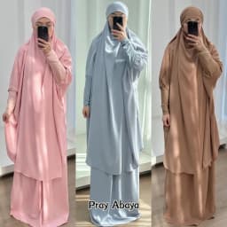طقم مكون من قطعتين عبايات وتنورة بغطاء للرأس للنساء المسلمات فساتين حجاب عيد رمضان ملابس صلاة ملابس إسلامية وردي أسود