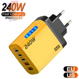 240 واط USB C شاحن شحن سريع QC 3.0 PD شحن سريع نوع C مهايئ شاحن الهاتف آيفون سامسونج شاومي الجدار USB شواحن