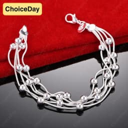 ChoiceDay 925 الفضة الاسترليني 8 بوصة 20 سنتيمتر سحر الأزياء مطرز سوار النساء الاكسسوارات حزب الزفاف هدية