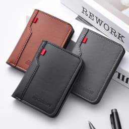 1 قطعة جديد رقيقة جدا صغيرة لينة بولي Leather الجلود بطاقة الائتمان المحفظة حامل قصيرة عمودي عالية الجودة محفظة رجالية